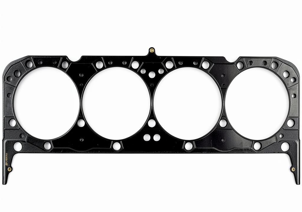 Installing Chevrolet Head Gasket COMETIC MLS on a wooden workbench