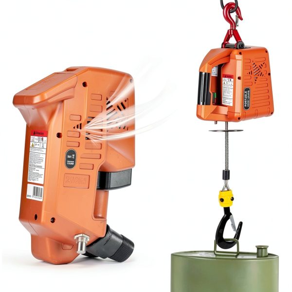 Portable Electric Hoist,1100LB Electric Winch Crane, 2 in 1 Winch Engine Crane,25 ft Lifting Height with Wire Remote Control and Overload Protection,Warehouses,Factories and Construction Sites-4