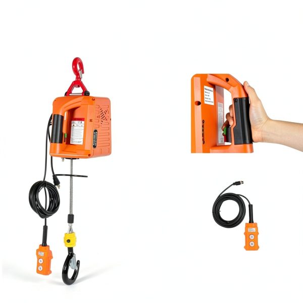 Portable Electric Hoist,1100LB Electric Winch Crane, 2 in 1 Winch Engine Crane,25 ft Lifting Height with Wire Remote Control and Overload Protection,Warehouses,Factories and Construction Sites-5