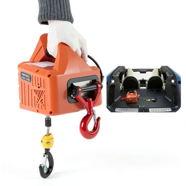 Portable Electric Hoist,1100LB Electric Winch Crane, 2 in 1 Winch Engine Crane,25 ft Lifting Height with Wire Remote Control and Overload Protection,Warehouses,Factories and Construction Sites-8