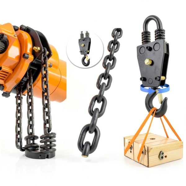 Electric Chain Hoist Winch 1Ton, 20Ft Wired Remote Control w/Emergency Stop Switch Double Chain Design Max Load 2200lbs Max Lift Height 20Ft 120V Crane Hoist for Garage Ceiling-4