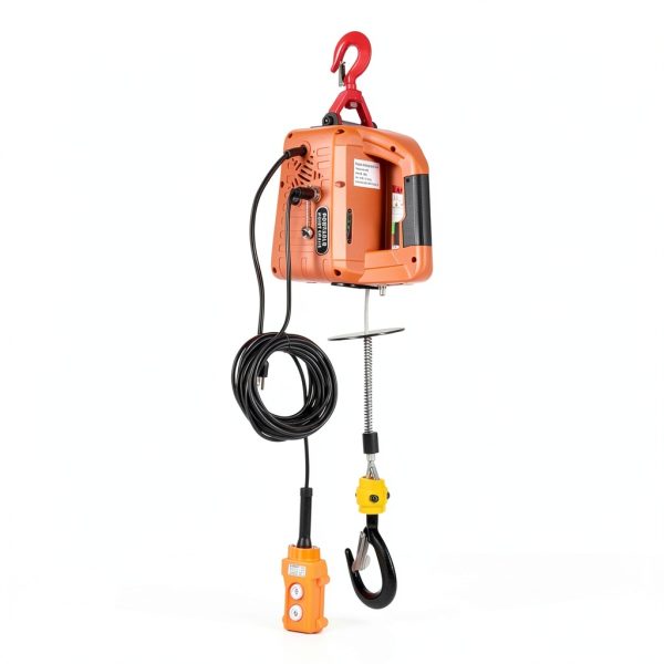 Portable Electric Hoist,1100LB Electric Winch Crane, 2 in 1 Winch Engine Crane,25 ft Lifting Height with Wire Remote Control and Overload Protection,Warehouses,Factories and Construction Sites-0