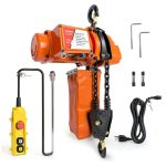 Electric Chain Hoist Winch 1Ton, 20Ft Wired Remote Control w/Emergency Stop Switch Double Chain Design Max Load 2200lbs Max Lift Height 20Ft 120V Crane Hoist for Garage Ceiling-0