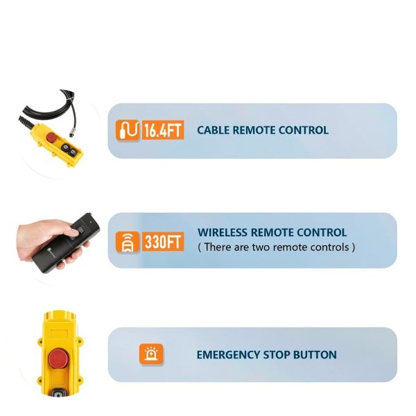 NEWTRY Electric Hoist PRO 1100lb with Single/Double Hook for Garage-2