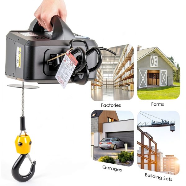 NEWTRY Electric Hoist PRO 1100lb with Single/Double Hook for Garage-4