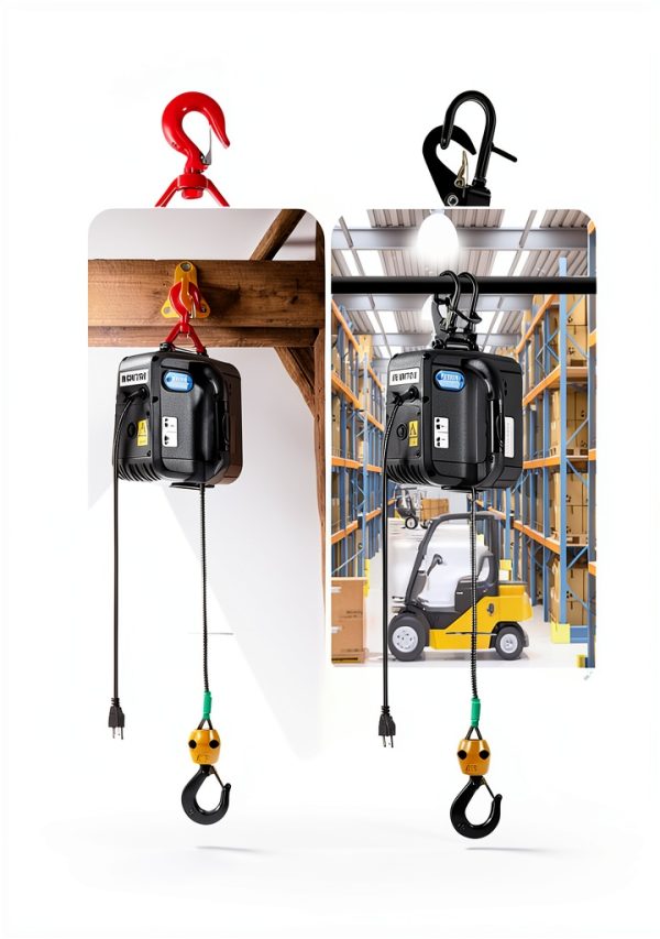 NEWTRY Electric Hoist PRO 1100lb with Single/Double Hook for Garage-1