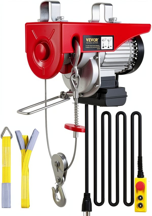 VEVOR 440lbs Electric Hoist with 14ft Wired Remote Control for Garage-0